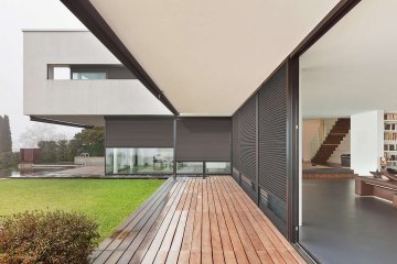 Architecture, beautiful interior of a modern villa, view from veranda